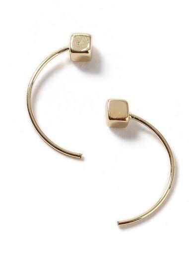 Topman Mens Silver Gold Look Square Spike Earrings*