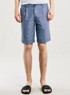 Topman Mens Blue Textured Tailored Shorts