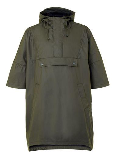 Topman Mens Green Khaki Rubber Poncho