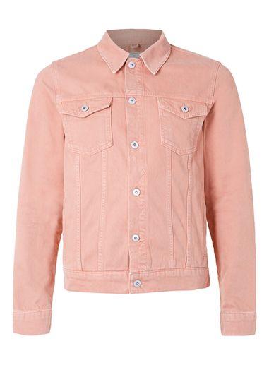 Topman Mens Pink Denim Jacket