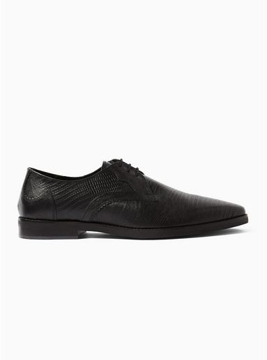 Topman Mens Grey Black 'steele Lizard' Derby Shoes