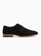 Topman Mens Black Real Suede Fenn Derby Shoes