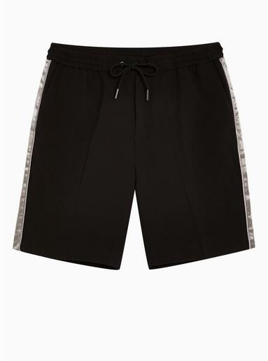 Topman Mens Black Side Taping Formal Shorts
