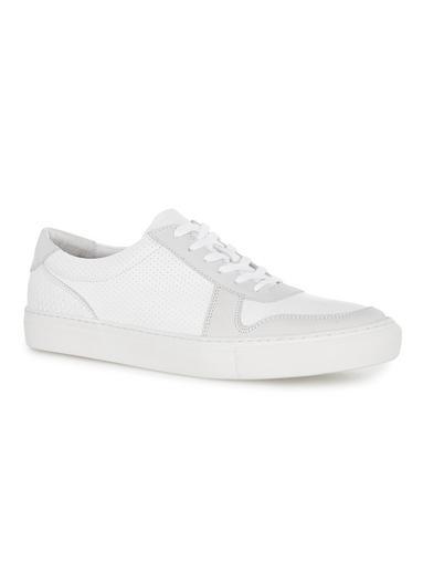 Topman Mens White Leather Retro Premium Sneakers