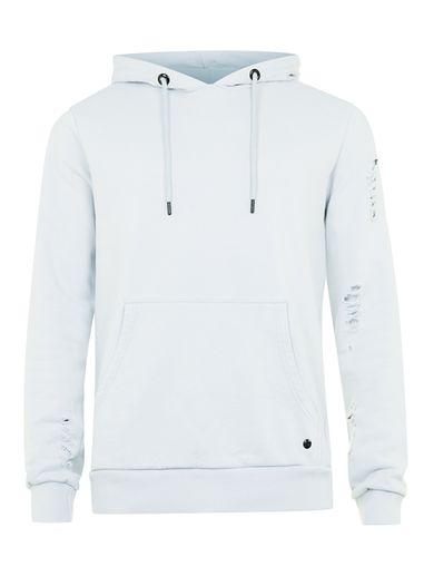 Topman Mens Criminal Damage Grey Distressed Shoreditch Hoodie*