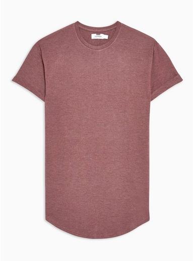 Topman Mens Red Dark Burgundy Longline T-shirt