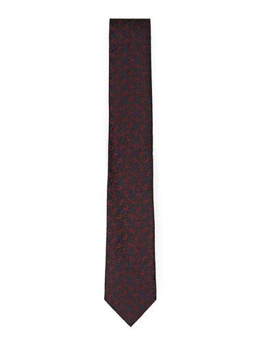 Topman Mens Purple Black And Burgundy Jacquard Print Tie