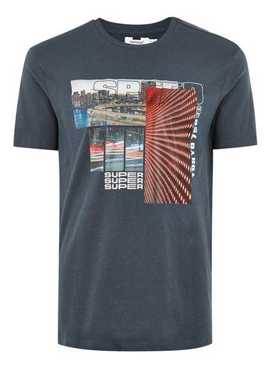 Topman Mens Navy 'speed' T-shirt