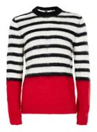 Topman Mens Black, White And Red Stripe Sweater Containing Mohair