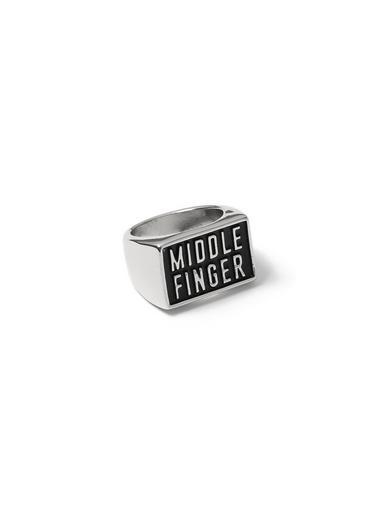 Topman Mens Black Middle Finger Ring*