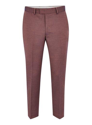 Topman Mens Red Jacquard Skinny Cropped Dress Pants