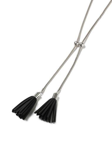 Topman Mens Black Tassel Bolo Necklace*