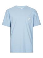 Topman Mens Ltd Blue Embroidered Palm Tree Oversized T-shirt