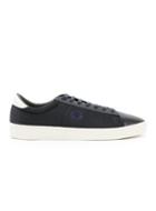Topman Mens Blue Fred Perry Navy Mesh And Leather Sneakers