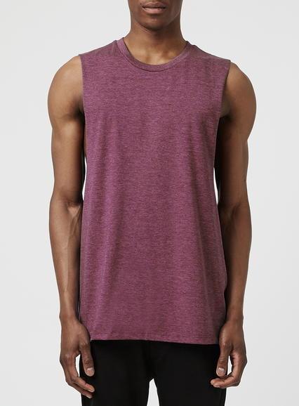 Topman Mens Red Burgundy Extreme Low Cut Tank Top