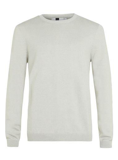 Topman Mens Brown Stone Crew Neck Jumper