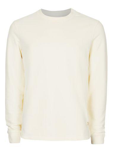 Topman Mens Brown Selected Homme Pale Yellow Soft Touch Sweatshirt