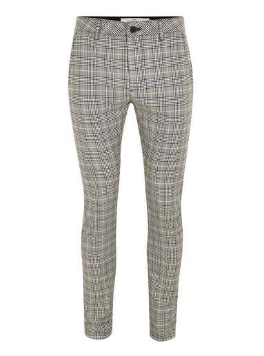 Topman Mens Grey Black And White Check Stretch Skinny Chinos