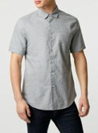 Topman Mens Cream Ltd Core Short Sleeve Ecru Marl Shirt