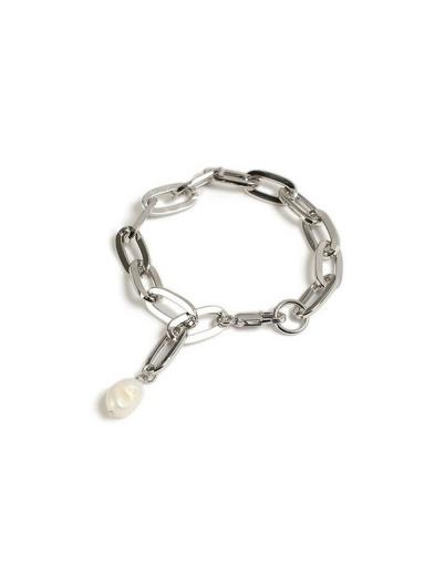 Topman Mens Cream Silver Chain Bracelet*