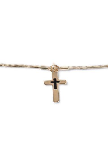Topman Mens Gold Look Cross Choker*