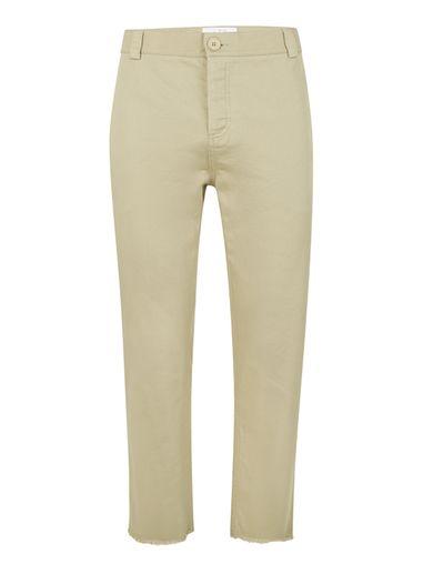 Topman Mens Ltd Khaki Frayed Cropped Slim Chinos