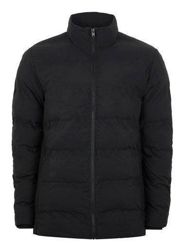 Topman Mens Selected Homme Black 'first' Short Puffer Jacket