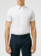 Topman Mens White And Navy Dot Short Sleeve Dress Shirt