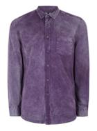 Topman Mens Purple Moonwash Twill Shirt