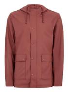 Topman Mens Red Showerproof Rubberised Jacket