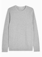 Selected Homme Mens Grey Selected Homme Gray Knitted Organic Cotton Sweatshirt