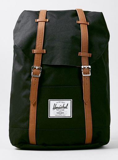 Topman Mens Herschel Black Retreat Backpack