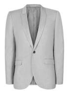 Topman Mens Light Blue Crosshatch Skinny Fit Suit Jacket