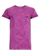 Topman Mens Purple Paradise Print Muscle Fit Roller T-shirt