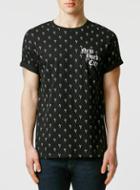 Topman Mens Black Nyc Lightning Print T-shirt