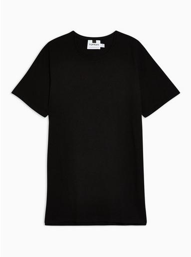 Topman Mens Black Smart Raw Hem Knitted T-shirt