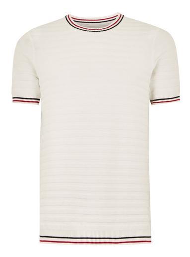Topman Mens White Wide Ribbed Sweater