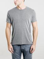 Topman Mens Mid Grey Grey Slim Fit Ribbed T-shirt
