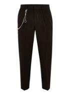 Topman Mens Black Tapered Pants With Chain