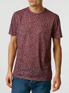Topman Mens Red Burgundy Ditsy Print T-shirt