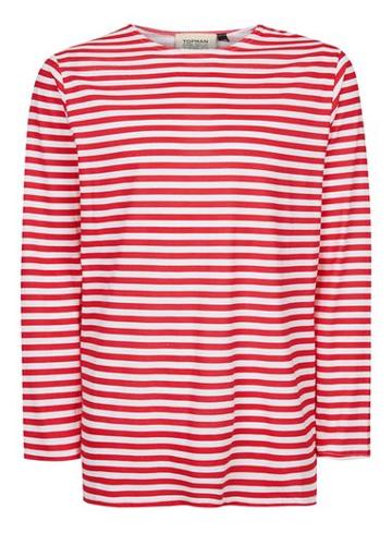 Topman Mens Topman Finds Red Breton Stripe Top