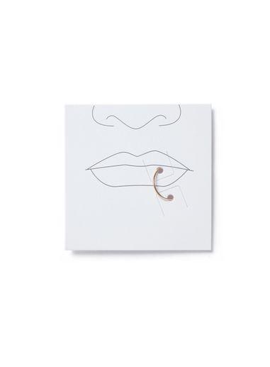 Topman Mens Gold Look Brushed Circle Lip Ring*