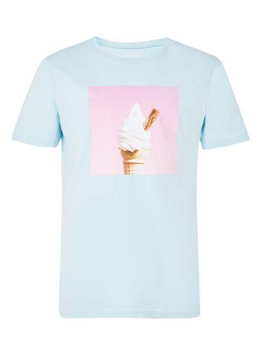 Topman Mens Blue Ice Cream Print T-shirt
