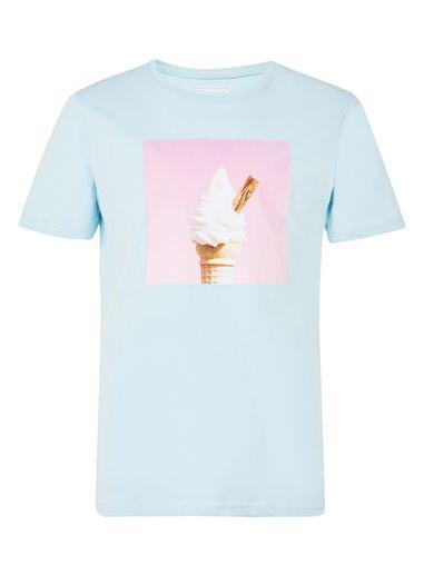 Topman Mens Blue Ice Cream Print T-shirt