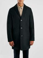 Topman Mens Black Wool Rich Overcoat