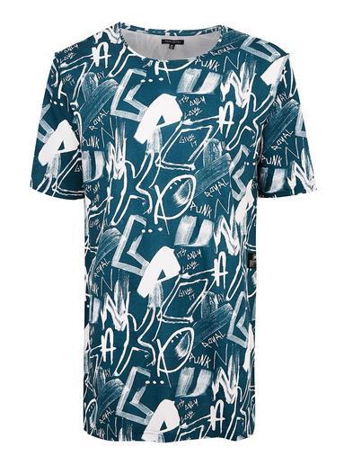 Topman Mens Black Punk Royal Graffiti Printed T-shirt