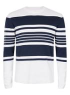 Topman Mens White And Navy Stripe Sweater