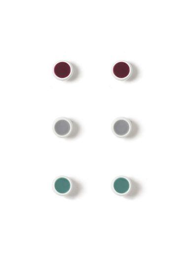 Topman Mens Silver White Outline Stud Earring Pack*