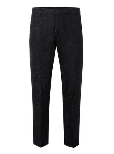 Topman Mens Co-ord Black Neppy Relaxed Fit Cropped Pants