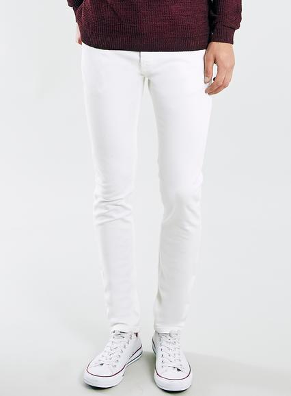 Topman Mens Cream Ecru Stretch Skinny Jeans
